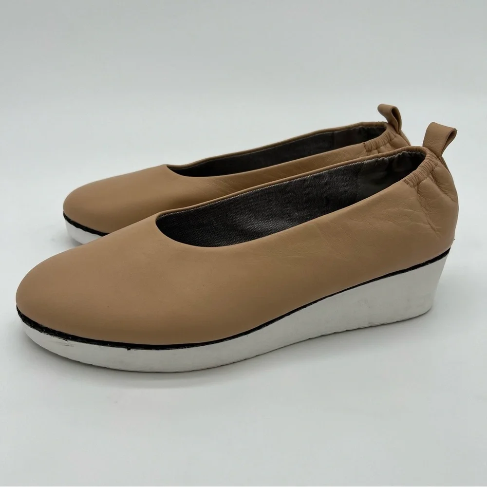 Anthropologie Com+Sens Nude/Beige “Breeane” Choked Up Slip On Wedge Size 9.5